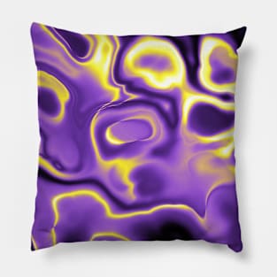 Nonbinary Pride Abstract Swirled Spilled Paint Pillow