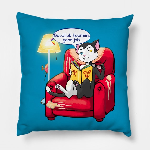 Niels Feynman | Erwin the cat Pillow by hisameartwork