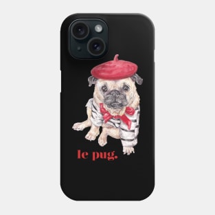 Le Pug - French Dog Watercolor Puppy Phone Case