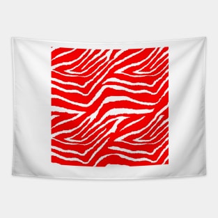 Zebra Red and White 2 Tapestry
