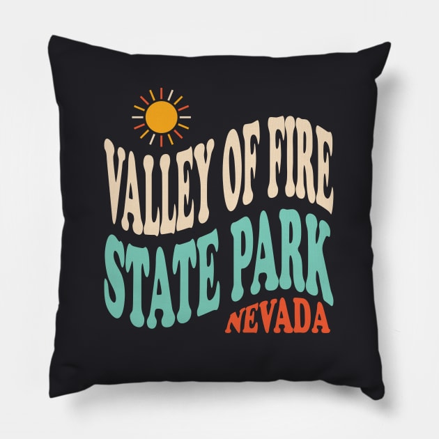 Valley of Fire State Park Nevada Hiking Camping Sunshine Pillow by PodDesignShop