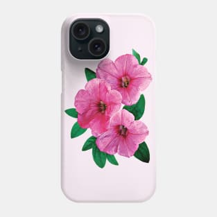 Petunias - Three Pink Petunias Phone Case