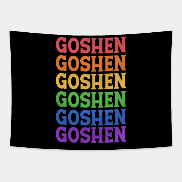 GOSHEN COLORFUL CITY Tapestry by OlkiaArt