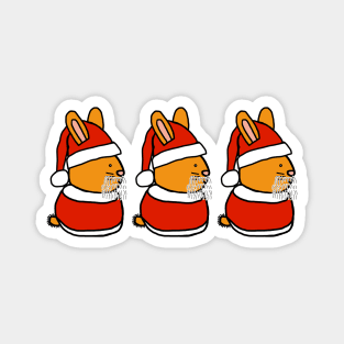 Cute Santa Bunny Trio Magnet