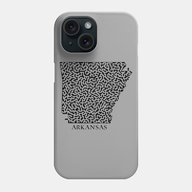 Arkansas State Outline Maze & Labyrinth Phone Case by gorff