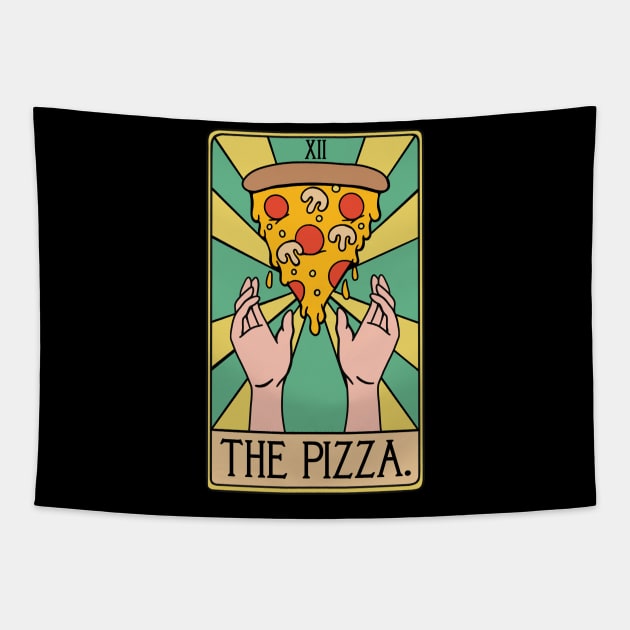 The Pizza Tarot Card Funny Tapestry by isstgeschichte