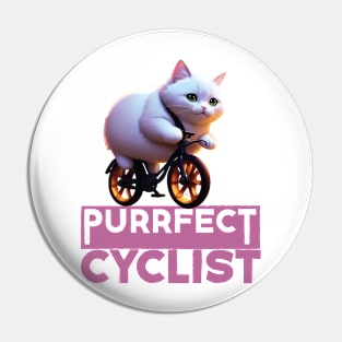 Just a Purrfect Cyclist Cat Pin