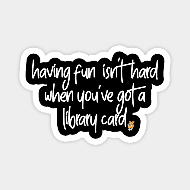 Arthur - Having Fun with a Library Card (on dark) Magnet by stickerfule