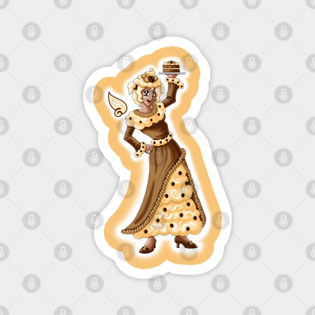 Coffee Walnut Cake - Sweet Fairies Magnet by Louisalulu Arts