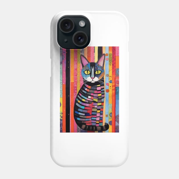 Abstract Cat 3 Phone Case by erzebeth