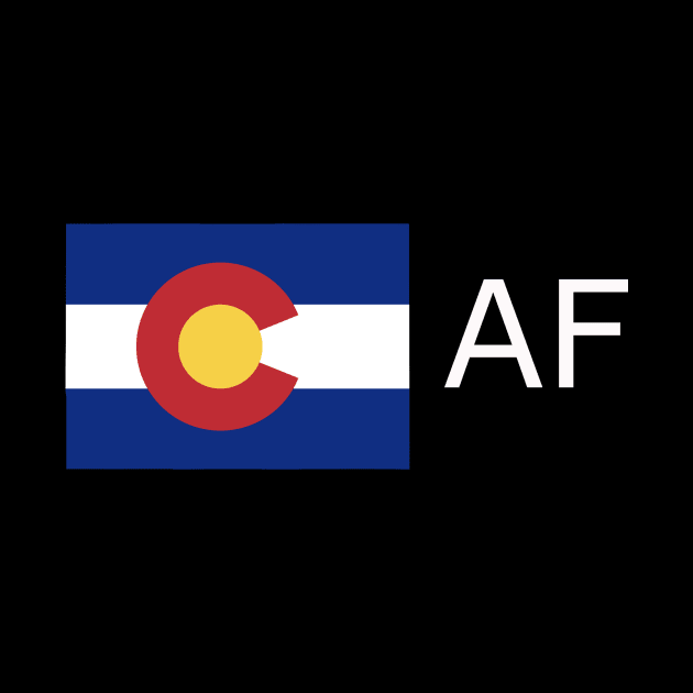 Colorado Flag State Outline AF (white) by Big Term Designs