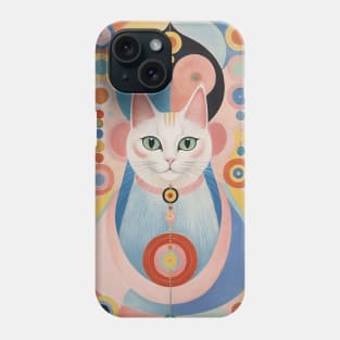 Hilma af Klint's Chromatic Cats: Abstract Feline Reverie Phone Case