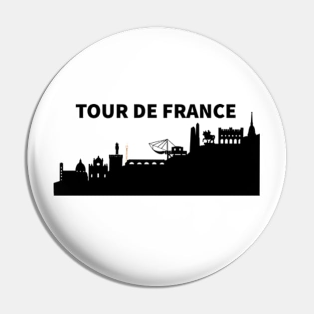 Tour de France with French skyline silhouette Pin by EastofEden