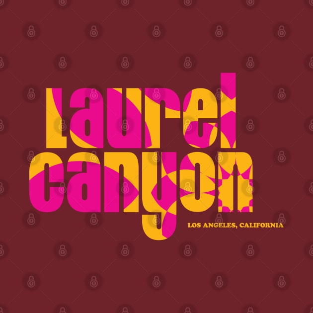 Laurel Canyon psychedelic flower logo - pink by retropetrol