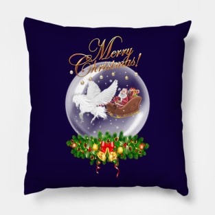 Merry Christmas Greeting. Pegasus, The Helping Hand Pillow