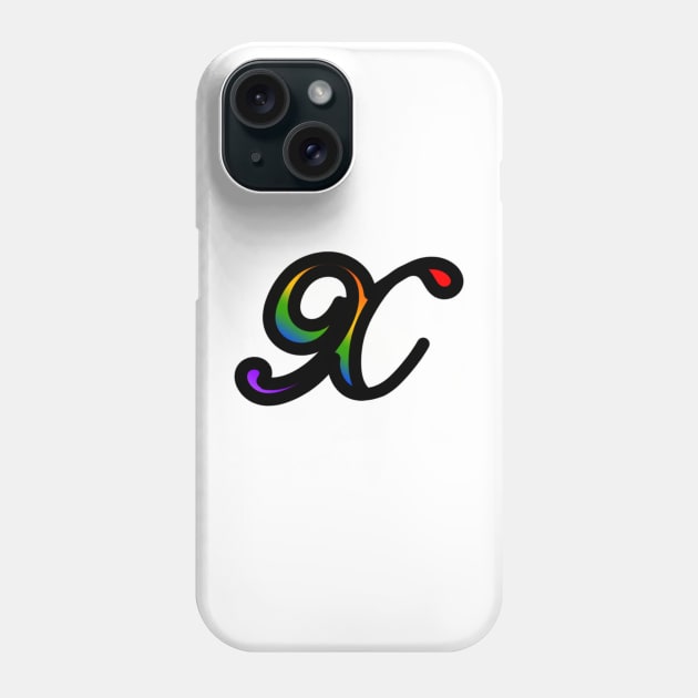 Rainbow Cursive Letter X Phone Case by JennaBunnies