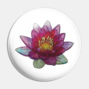 Glittery Water Lily Pin