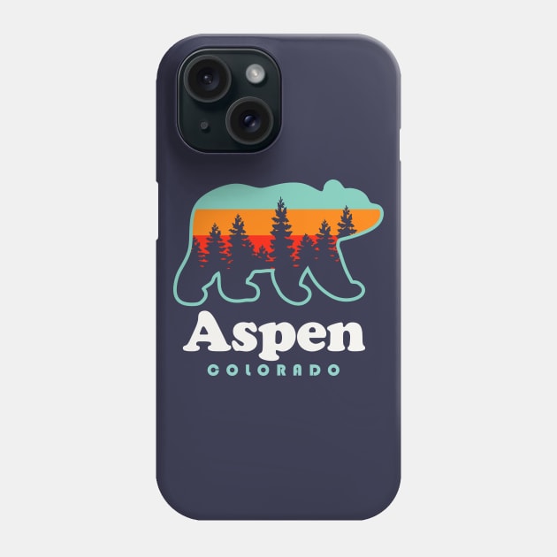 Aspen Colorado Souvenir Bear Rocky Mountains Phone Case by PodDesignShop