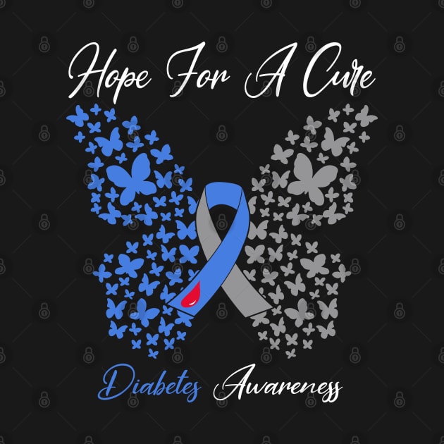 Hope For A Cure Butterfly Gift  diabetes 2 by HomerNewbergereq