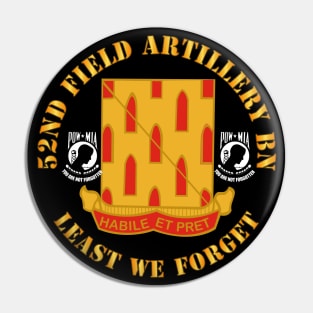 52nd Field Artillery Battalion - Least We Forget Pin