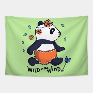 Wild panda girl Tapestry