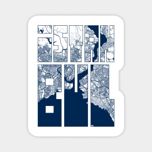 Istanbul, Turkey City Map Typography - Coastal Magnet