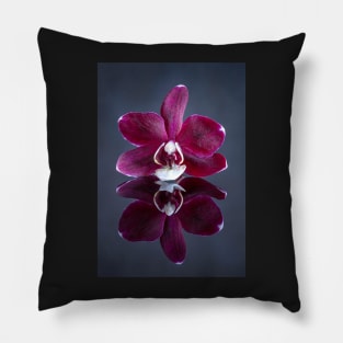 Purple Orchid Reflection Pillow