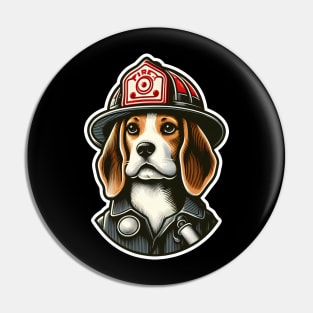 Beagle Fire fighter Pin