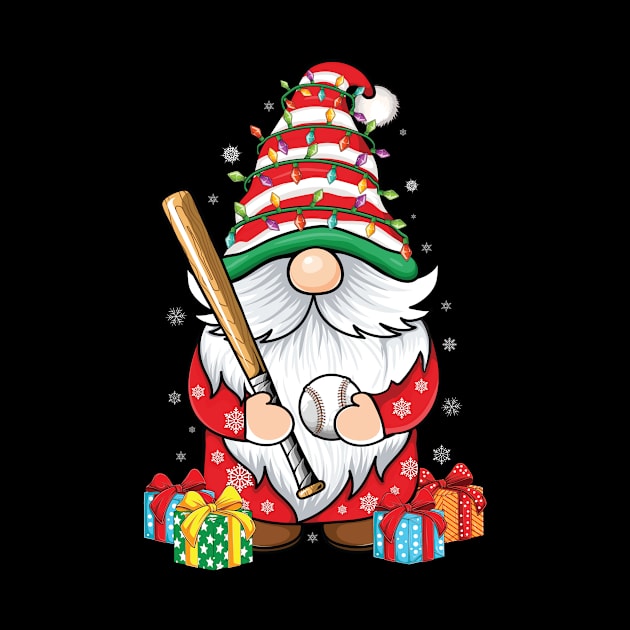 cute gnomes Baseball lover's funny Christmas gnome baseball by UNXart