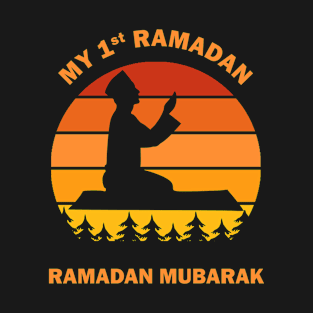 My First Ramadan 1st Ramadan Mubarak Ramadan Kareem Man Prays Dawn Dusk Gift T-Shirt