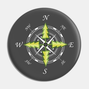 outdoor adventure compass (white) Pin