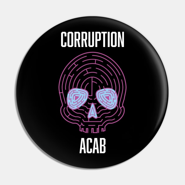 ACAB Police Corruption Death Maze Pin by aaallsmiles