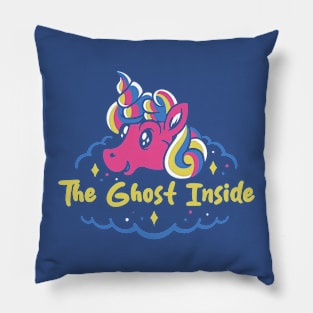 ghost inside and the unicorn Pillow