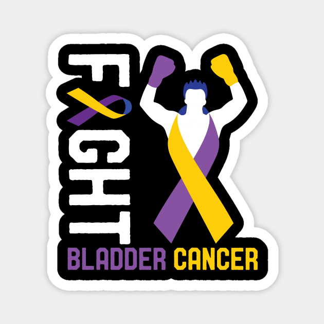 Funny Bladder Cancer Awareness Ribbon Walk Survivor Fighter Magnet by mrsmitful01