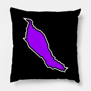 Denman Island Silhouette in Purple Violet - Bold and Simple  - Denman Island Pillow