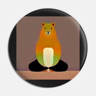 Meditating Capybara in Lotus Pose illustration for peace Pin