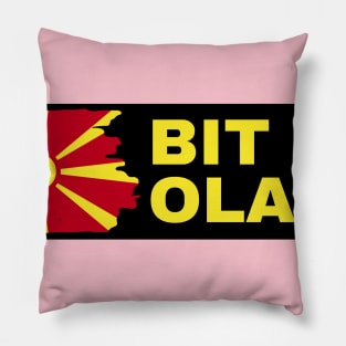 Bitola City in North Macedonia Flag Design Pillow