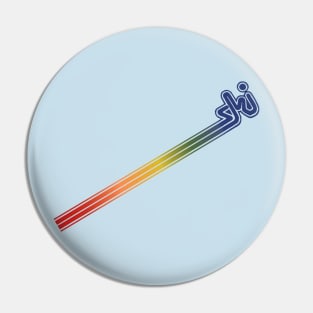 Ski - Downhill Skiing Enthusiast 70's Retro Design Pin