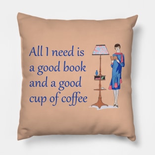 Lispe All I need is a good book and a good cup of coffee Pillow