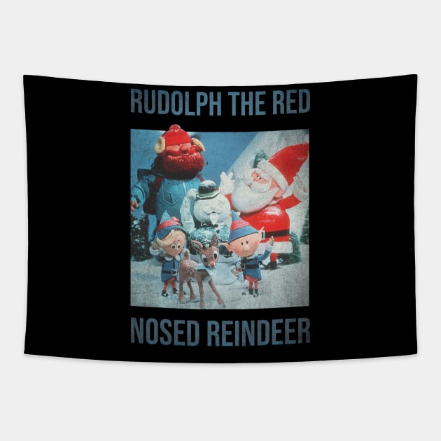 Rudolph The Red Nosed Reindeer retro Tapestry by whosfabrice