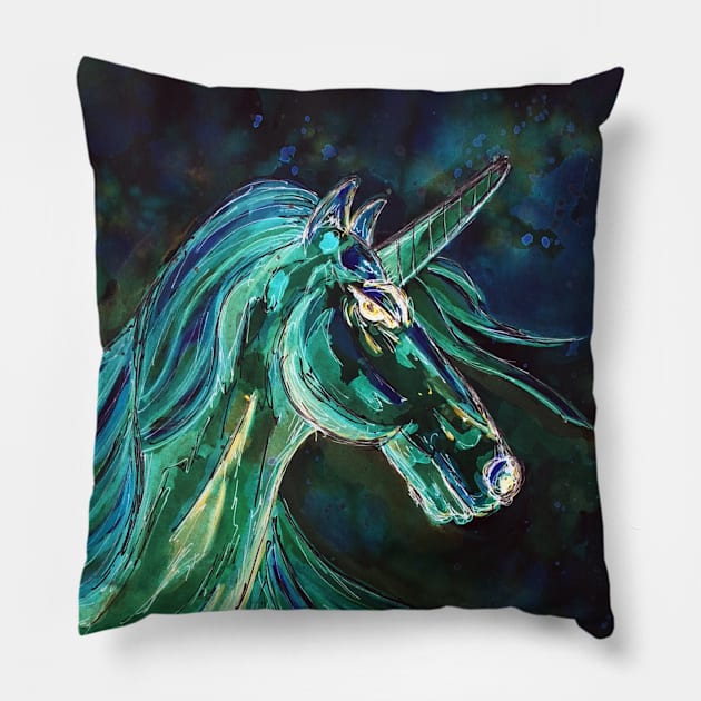 Unicorn Ghost Pillow by ZeichenbloQ