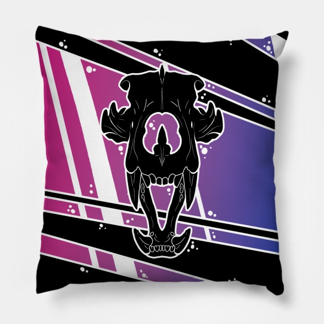 Bi Pride Skull - Bear Pillow by KCDragons