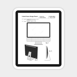 iMac Computer Patent - Apple Fan Tech Home Office Art - White Magnet