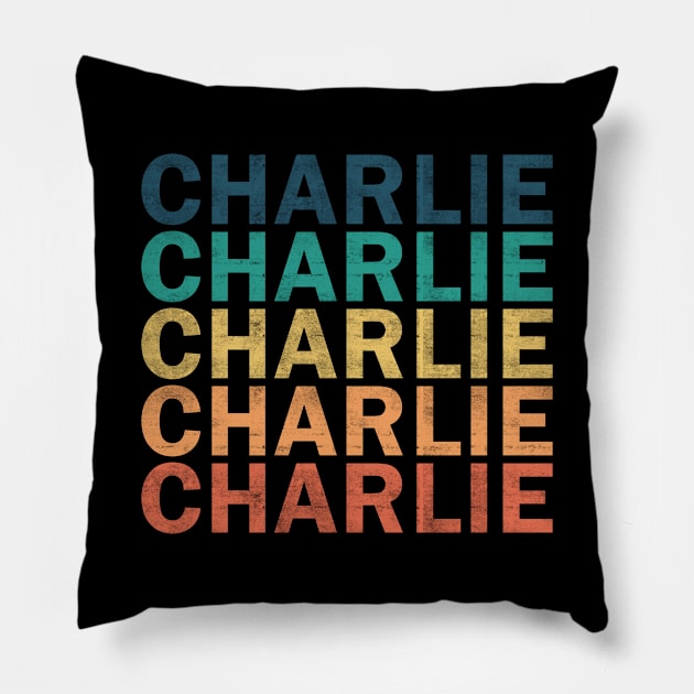 Charlie Name T Shirt - Charlie Vintage Retro Name Gift Item Tee Pillow by henrietacharthadfield