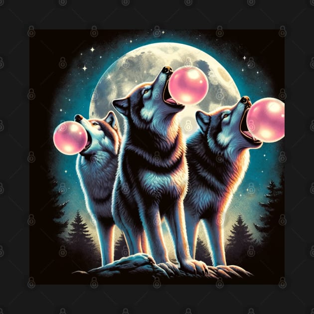 3 Wolfs Moon - Bubble Gum Blowing by Edd Paint Something