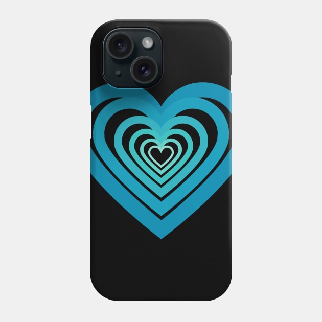 Blue Green Heart Pattern Phone Case by Peaceful Space AS