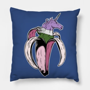 Genderqueer Unicorn Banana LGBT Pride Flag Pillow