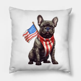 4th of July French Bulldog Pillow