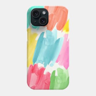 Colorful Watercolor Paint Swatches Brush Strokes Rainbow Abstract Art Phone Case