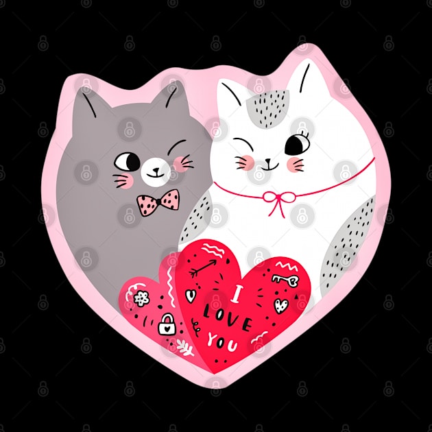 Cat Heart i love you by jokyhils